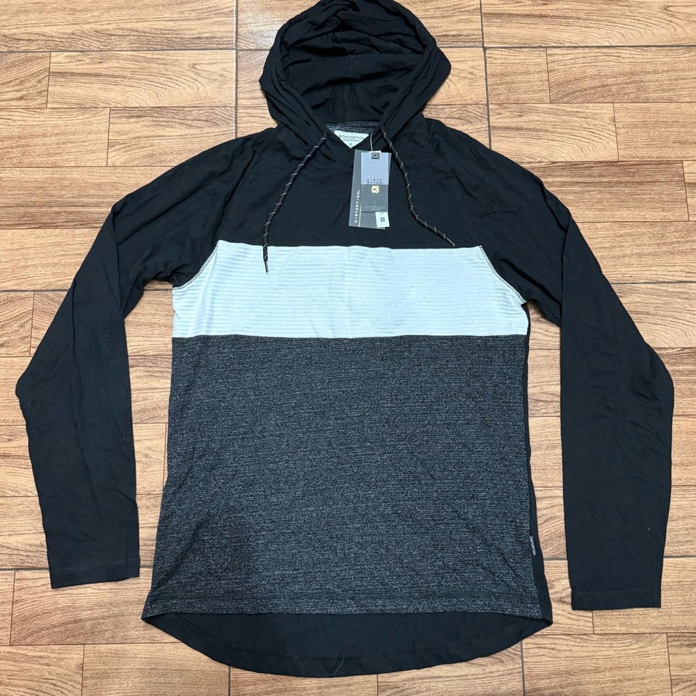 Men's Black and Gray Colorblock Hoodie